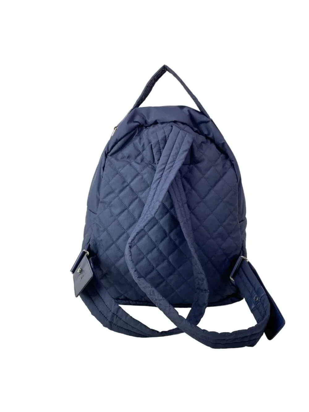 Chanel Backpack Quilted Dark Navy White